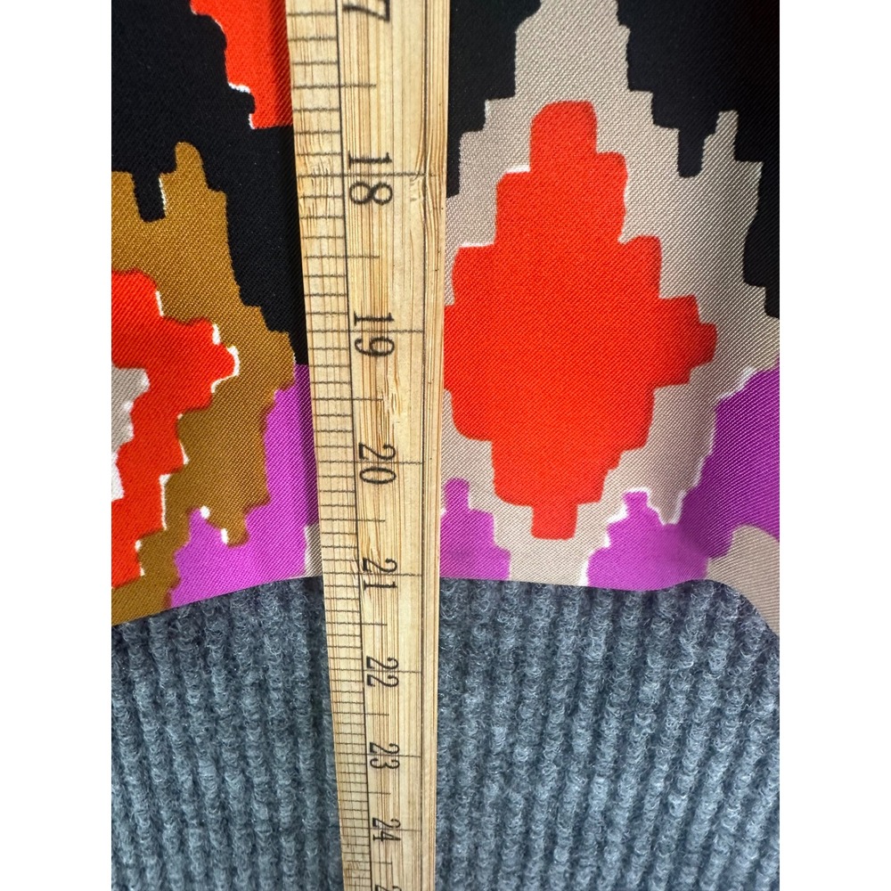 Kasper Blazer Women 16 Multicolor Excellent Geometric Ruched 3/4 Sleeve Cropped - Picture 6 of 8
